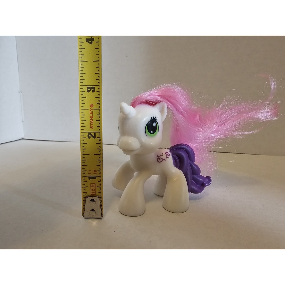 My Little Pony Unicorn Figure White Pink Hair Purple Tail ~3" Toy - Picture 5 of 5
